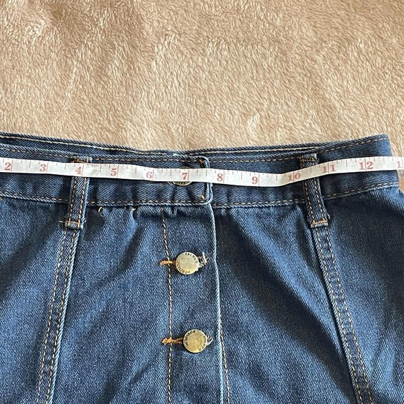 Blue Button up Jean Skirt - Picture 3 of 4